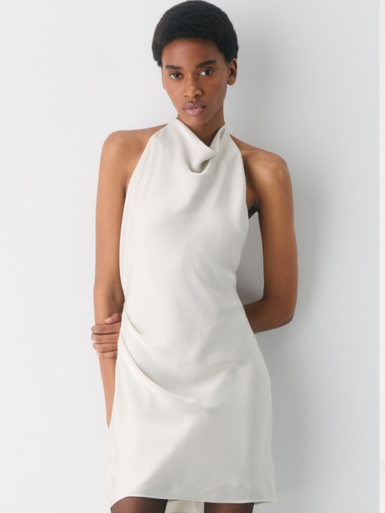 Babaton Dresses & Skirts - NWT Aritzia Babaton Audience Satin Mini Dress Matte Pearl Size 4